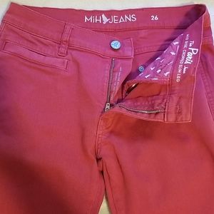 MiH The Paris Mid Rise Cropped Slim Leg in Red